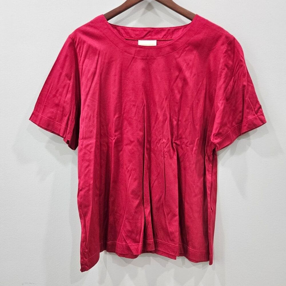 GEIGER Collections Red 100% Cotton Short Sleeve Top Blouse Size 48 Austria